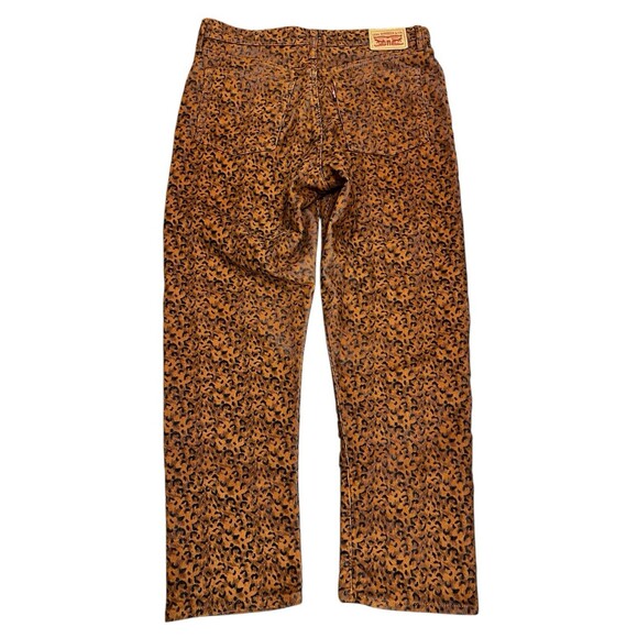 LEVI'S Wedgie Straight Corduroy Pants Cheetah Leopard Animal Print High Waist 32 - Picture 2 of 8